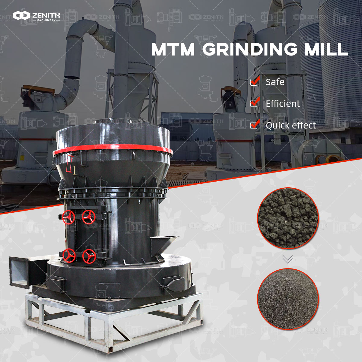 Microscopic view of uniformly ground heavy calcium carbonate powder particles at 400 mesh fineness.